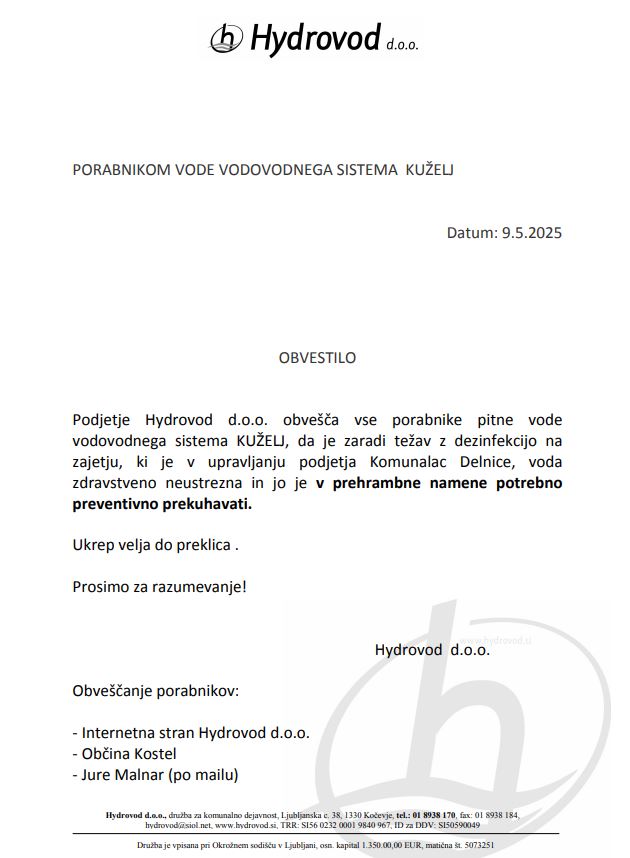 Prekuhavanje vode - Kuželj